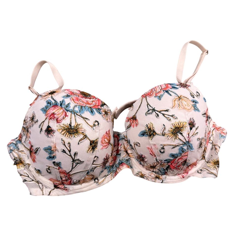 Victoria Secret Floral Lightly Demi Padded Size 36 D